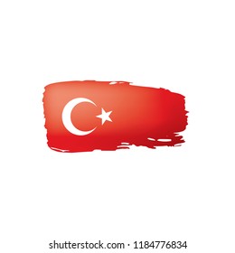 Turkey flag, vector illustration on a white background.