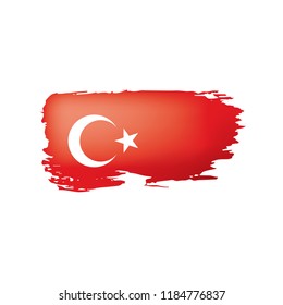 Turkey flag, vector illustration on a white background.