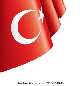 Turkey flag, vector illustration on a white background