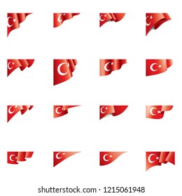 Turkey flag, vector illustration on a white background