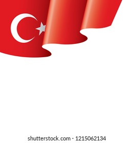Turkey flag, vector illustration on a white background