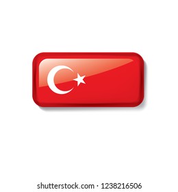 Turkey flag, vector illustration on a white background