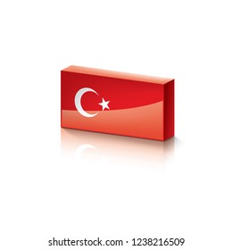Turkey flag, vector illustration on a white background