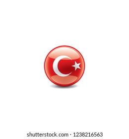 Turkey flag, vector illustration on a white background