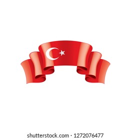 Turkey flag, vector illustration on a white background