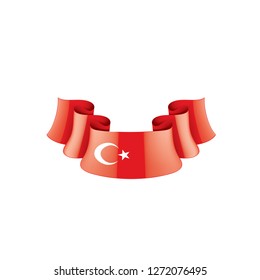 Turkey flag, vector illustration on a white background