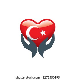 Turkey flag, vector illustration on a white background