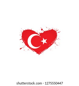 Turkey flag, vector illustration on a white background