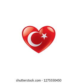 Turkey flag, vector illustration on a white background