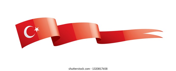 Turkey flag, vector illustration on a white background