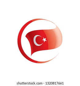 Turkey flag, vector illustration on a white background