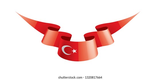 Turkey flag, vector illustration on a white background