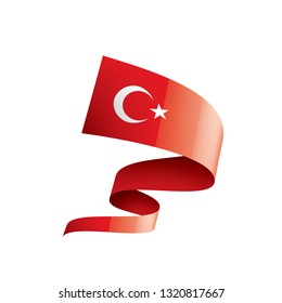 Turkey flag, vector illustration on a white background