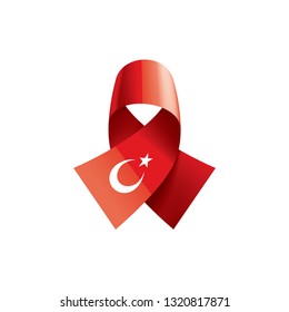 Turkey flag, vector illustration on a white background