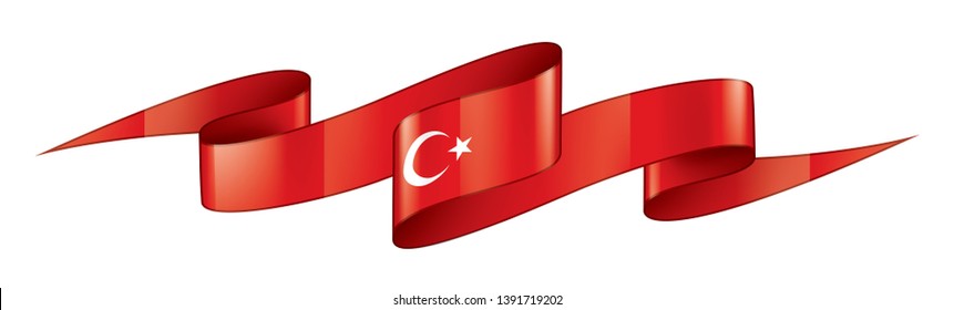Turkey flag, vector illustration on a white background
