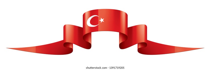 Turkey flag, vector illustration on a white background