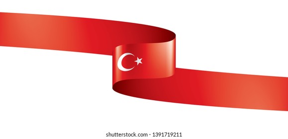Turkey flag, vector illustration on a white background