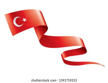 Turkey flag, vector illustration on a white background