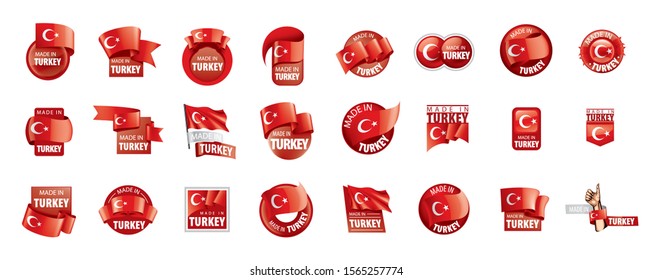 Turkey flag, vector illustration on a white background