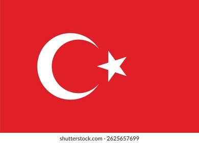 turkey flag vector isolated illustration