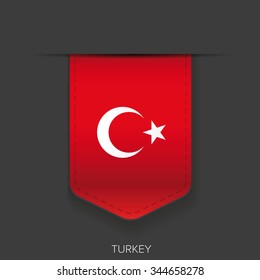 Turkey flag vector ribbon