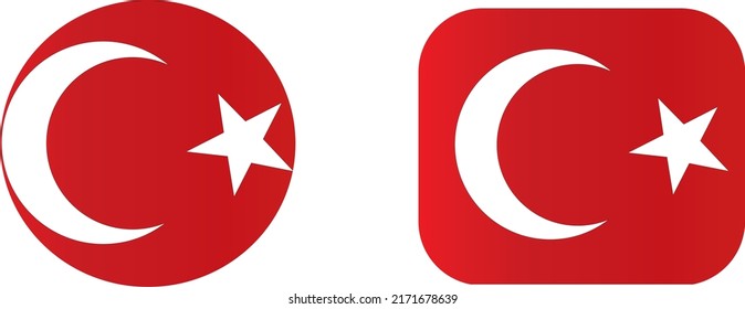 diseño circular de vector de bandera turca aislado