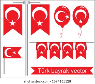 Turkey flag vector Turkish: türk bayrak vector 