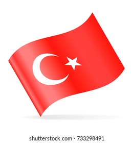 Turkey Flag Vector Waving Icon - Illustration
