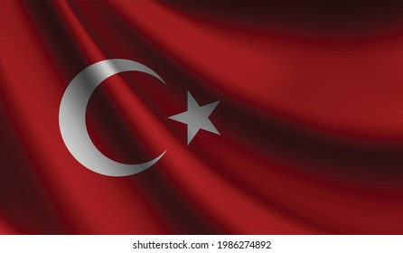 Turkey Flag Waving Background Patriotic National Stock Vector (Royalty ...