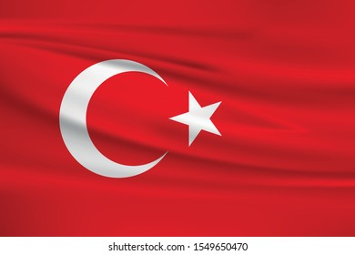 turkey flag with waving effect