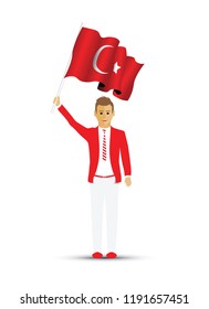 turkey flag waving man