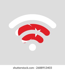 Bandeira da Turquia no ícone do Wi-Fi