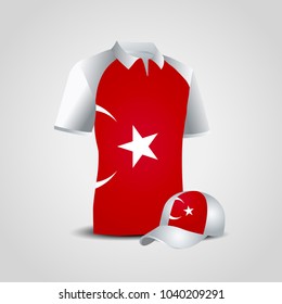 Turkey Flag Worldcup Football shirt and cap