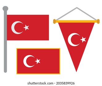 Turkey Flags, Country and Penannts