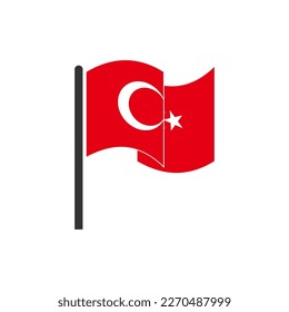 Turkey flags icon set, Turkey independence day icon set vector sign symbol