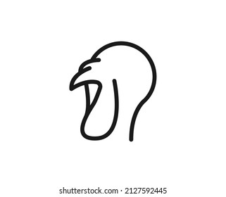 Turkey flat icon. Thin line signs for design logo, visit card, etc. Single high-quality outline symbol for web design or mobile app. Farm animal outline pictogram.