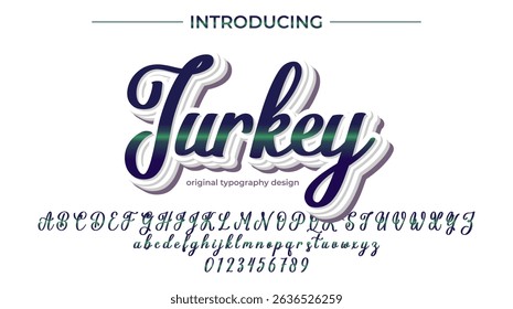 Turkey Font Stylish brush painted an uppercase vector letters, alphabet, typeface
