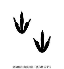 Turkey foot print silhouette icon vector illustration design on white background.