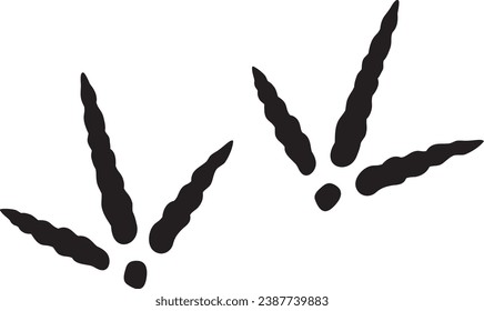 Turkey Footprint or Track. Vector Illustration. Turkey footprints. 