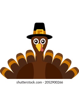Turkey funny thanksgiving on white background 