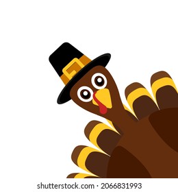 Turkey funny thanksgiving on white background 