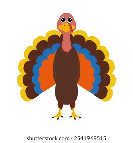 Turkey funny thanksgiving on white background 