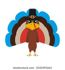 Turkey funny thanksgiving on white background 