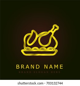 Turkey golden metallic logo