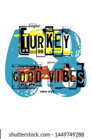 turkey good vibes,t-shirt design fashion vector illustration