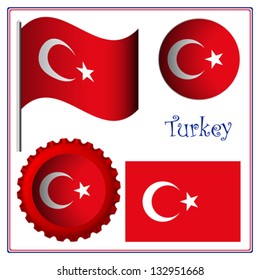 turkey graphic set against white background, vector art illustration; image contains transparency