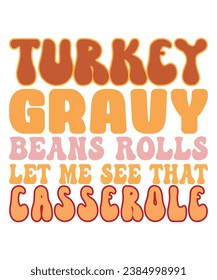 Turkey Gravy Beans And Rolls Let Me See that Casserole Retro, Turkey Gravy Casserole Png, Thanksgiving Food Design, Turkey Day Png