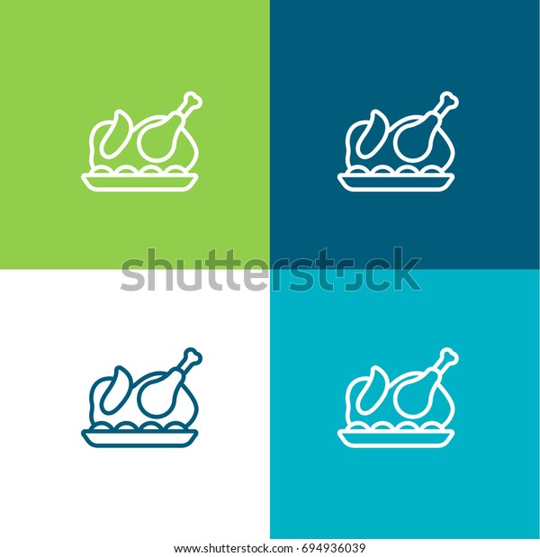 Turkey Green Blue Material Color Minimal Stock Vector Royalty Free 694936039