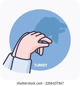 Turkey in hand shadow