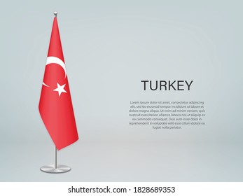 Die Türkei hängt Flaggen auf. Vorlage für politisches Konferenzbanner